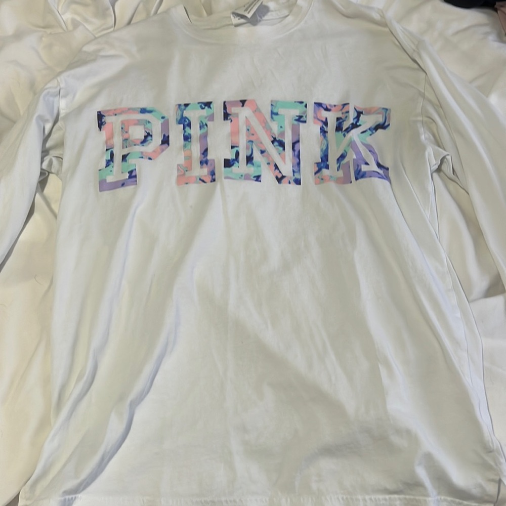 PINK white long sleeve